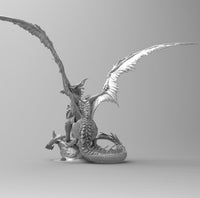 A163 - Legendary creature design , the bronze wings dragon, STL 3D model design print download file