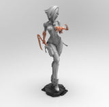 A675 - NSFW Character design, The cyber sexy girl with both metal blade arm, STL 3D model design print download files