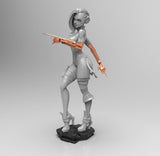 A675 - NSFW Character design, The cyber sexy girl with both metal blade arm, STL 3D model design print download files