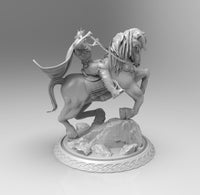 A682 - Anime character design, Hakuto no ken character with horse, STL 3D model design print download files