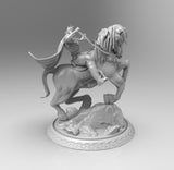 A682 - Anime character design, Hakuto no ken character with horse, STL 3D model design print download files