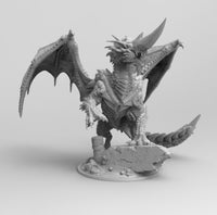 A190 - Legendary creature design, One horn dragon, STL 3D model design print download file