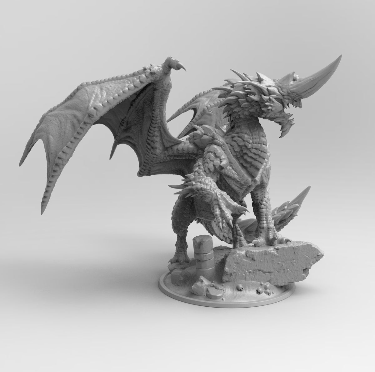 A190 - Legendary creature design, One horn dragon, STL 3D model design ...