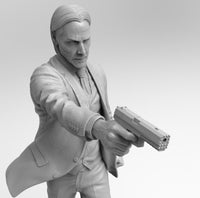 B129 - Movie character design, John Wick never die statue, STL 3D model design print download file