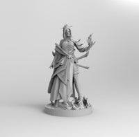 B176 - Samurai Girl Azula with fire statue, STL 3D model design print download file