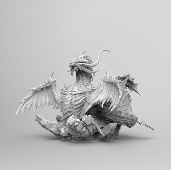 A196 - legendary creature design, The Water Dragon Leviathan, STL 3D model design print download file