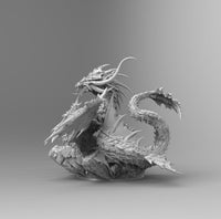 A196 - legendary creature design, The Water Dragon Leviathan, STL 3D model design print download file