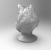 A754 - Dog bust statue design, The Sheltie dog, STL 3D model design print download files