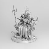 A200 - Legendary creature design, THe queen of the sea with trident, STL 3D model design print download file