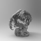 A199 - Legendary creature design, The Water dragon design statue, STL 3D model design print download file