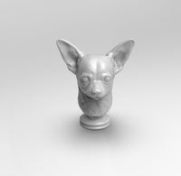 A750 - Animal bust design, The Chi Hua Hua Dog bust, STL 3D model design print download files