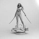 F523 - NSFW Comic character design, Female Magic double sword, STL 3D model design print download file