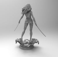 F523 - NSFW Comic character design, Female Magic double sword, STL 3D model design print download file