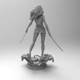 F523 - NSFW Comic character design, Female Magic double sword, STL 3D model design print download file