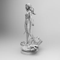 F523 - NSFW Comic character design, Female Magic double sword, STL 3D model design print download file