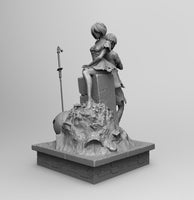 A022 - Games character diorama, The Nier 2b katana statue design, STL 3D model design print download files