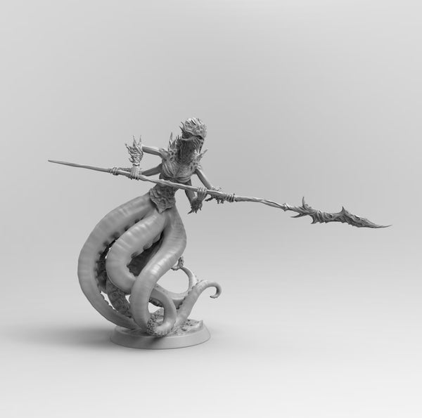 A202 - Creature design, Sea soldier with spear, STL 3D model design print download file