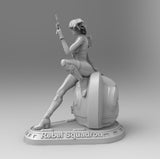 F006 - Movie Character design, SW Rebel pilot female with helmet, STL 3D model design print download file