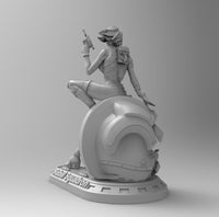 F006 - Movie Character design, SW Rebel pilot female with helmet, STL 3D model design print download file