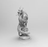 E049 - Legendary dragon statue, The Mythology Green Dragon, STL 3D model design print download files