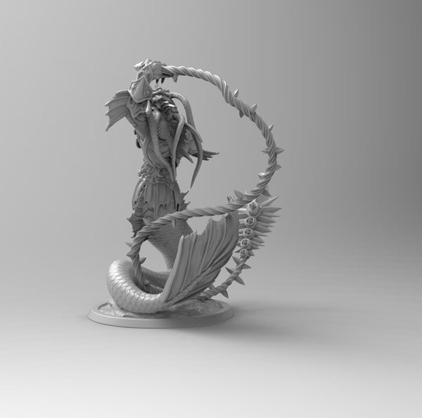 A207 - Creature design, Snake with whip, STL 3D model design print download file