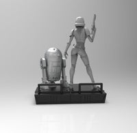 E032 - Movie character design, The female Troopers with bullet head R2 statue, STL 3D model design print download files