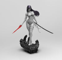 E088 - Comic character design, The hot and sexy Magix Psy with katana statue, STL 3D model design print download files