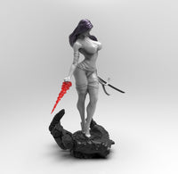 E088 - Comic character design, The hot and sexy Magix Psy with katana statue, STL 3D model design print download files