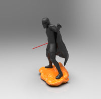 E089 - Movie character design, the full black suit keylo with saber, STL 3D model design print download file