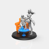 E277 - Comic character design statue, MJ and Gwen with sofa statue, STL 3D model design print download files