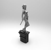 E100 - Waifu comic character design, The Hot canary with weopon, STL 3D model design print download files