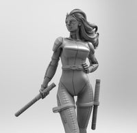 E100 - Waifu comic character design, The Hot canary with weopon, STL 3D model design print download files