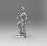 E116 - Savage Character design, THe KES female with weopon, STL 3D model design print download files