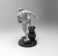 E136 - Comic character design, The muscle man Wolf X, STL 3D model design print download files