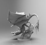 E178 - Legendary dragon statue, The Young black dragon design, STL 3D model design print download files