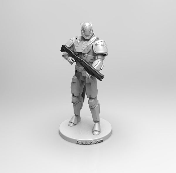 E228 - Cyborg Character design, The Lord Saladin with weopon blast, STL 3D model design print download files