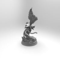 E118 - Comic character design, The Half bird hero on fire, STL 3D model design print download files