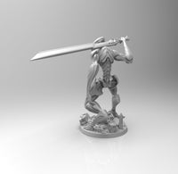 E199 - Cyborg character design, The Samurai Cyborg design statue, STL 3D model design print download files