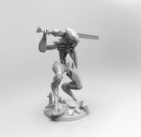 E199 - Cyborg character design, The Samurai Cyborg design statue, STL 3D model design print download files