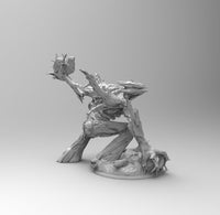 E173 - Legendary monster design, The Tree man throw rock. STL 3D model design print download files