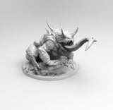 E184 - Legendary monster design, The ugly toad with horns, STL 3D model design print download files