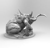 E184 - Legendary monster design, The ugly toad with horns, STL 3D model design print download files