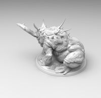 E184 - Legendary monster design, The ugly toad with horns, STL 3D model design print download files