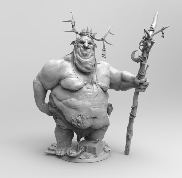 E185 - Legendary monster design, The Fat guy ugly goblin king, STL 3D model design print download files