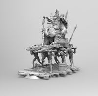 E186 - Legendary character design, The Fat guy with four slave, STL 3D model design print download files