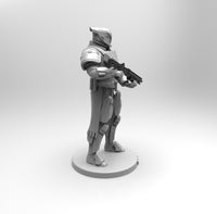 E228 - Cyborg Character design, The Lord Saladin with weopon blast, STL 3D model design print download files