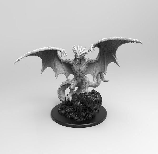 E217 - Legendary dragon design, The Ice dragon statue, STL 3D model design print download files