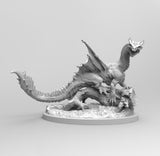 E216 - Legendary dragon design, The Forest dragon statue, STL 3D model design print download files