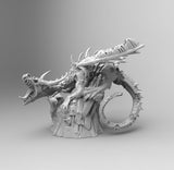 E215 - Legendary dragon design, The Zombie dragon statue, STL 3D model design print download files