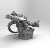 E215 - Legendary dragon design, The Zombie dragon statue, STL 3D model design print download files